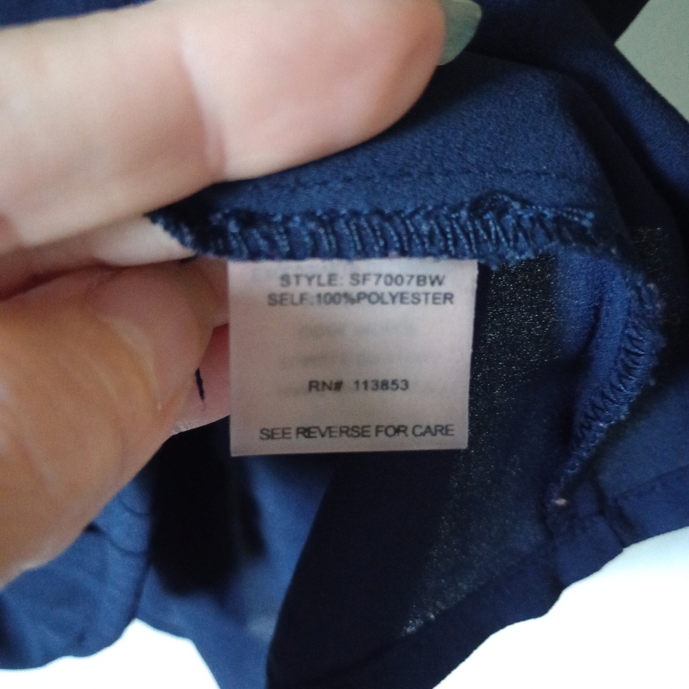 41 Hawthorn Navy Blouse With Roll Up Sleeves Size Medium - Picture 9 of 11